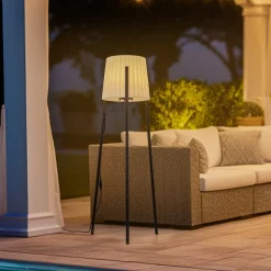 Lindby terrasselampe Jaimy, 148 cm, stativ, aluminium