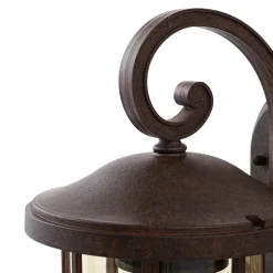 Lindby utendørs vegglampe Ankea, rust/amber, 37 cm, IP23, E27