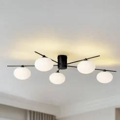 Lindby Valisa taklampe, svart, 5-lamper