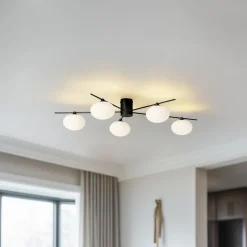 Lindby Valisa taklampe, svart, 5-lamper