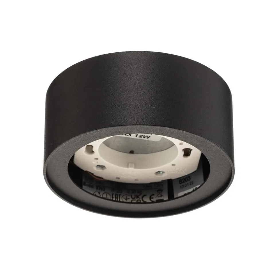 Loppe takspotlight i stål, svart