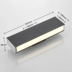 Lucande Aegisa LED utendørs LED-vegglampe, kantet