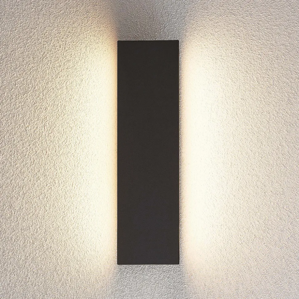 Lucande Aegisa LED utendørs LED-vegglampe, kantet