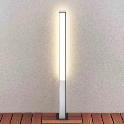 Lucande Aegisa LED-veilampe, 80 cm, antrasitt, metall, IP54