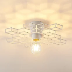 Lucande Alexaru vegglampe, ruter, hvit