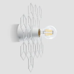 Lucande Alexaru vegglampe, ruter, hvit