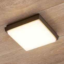 Lucande Amra LED utetaklampe, kantet, 17,5 cm