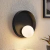 Lucande Andelina vegglampe, rund, svart