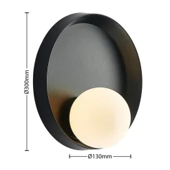 Lucande Andelina vegglampe, rund, svart