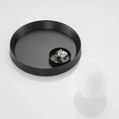 Lucande Andelina vegglampe, rund, svart