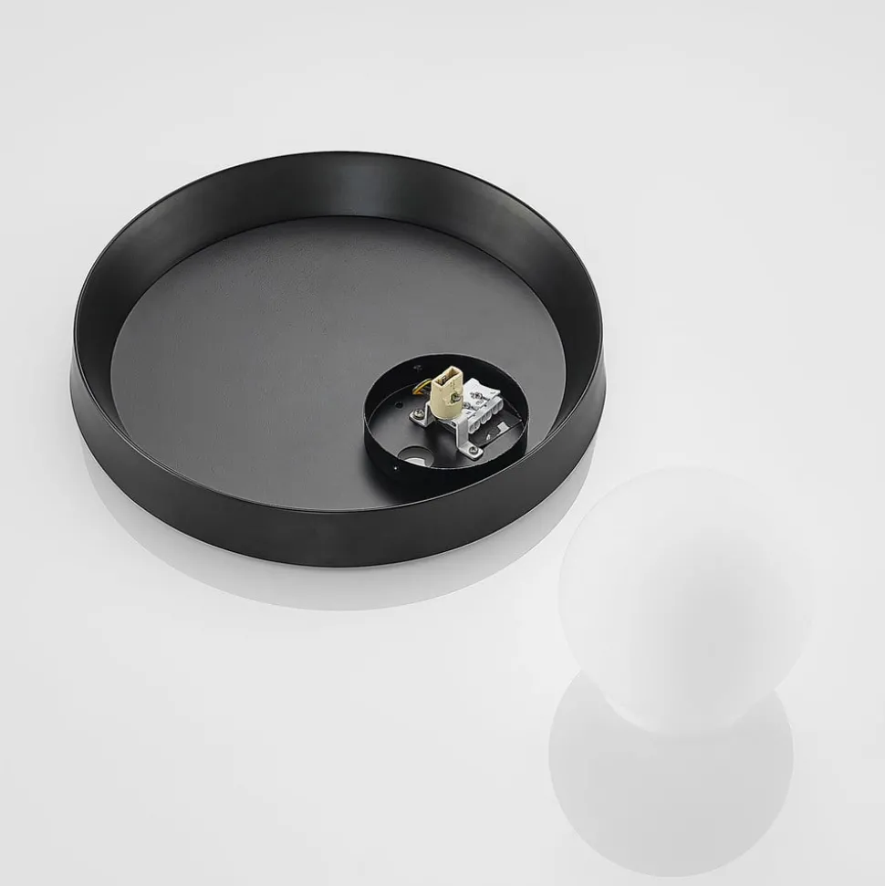 Lucande Andelina vegglampe, rund, svart