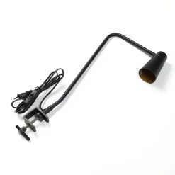 Lucande Angelina klemmelampe, svart/gull, metall, 47 cm