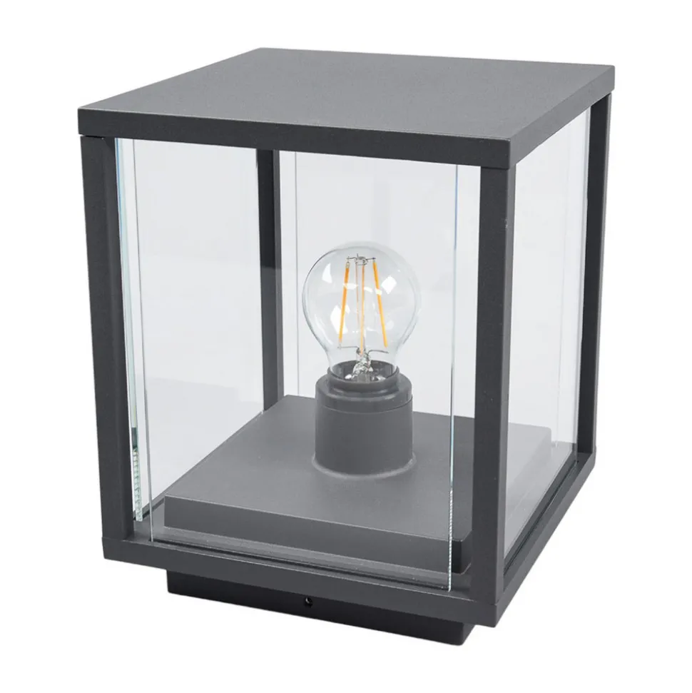 Lucande Annalea sokkellampe, 55 cm, antrasitt, IP54