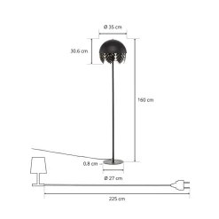 Lucande Aparas gulvlampe, bladlook, svart-gull