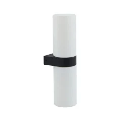 Lucande Basolo vegglampe til bad, svart, høyde 31,5 cm, glass