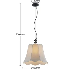 Lucande Binta hengelampe, 1 lyskilde, sølvgrå