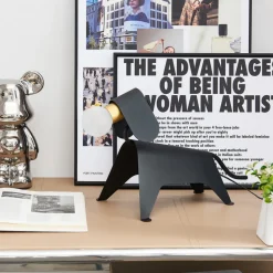 Lucande bordlampe Idalina, hund, svart, jern, 41 cm