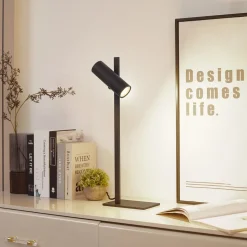 Lucande bordlampe Lysias, svart, metall, høyde 55 cm