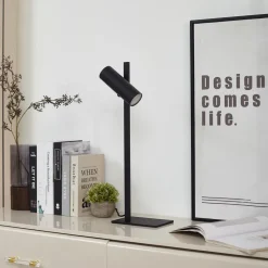 Lucande bordlampe Lysias, svart, metall, høyde 55 cm