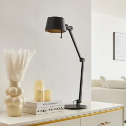 Lucande bordlampe Silka, svart, metall, 93,5 cm høy