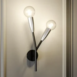 Lucande Carlea vegglampe, 2 lysk. svart nikkel