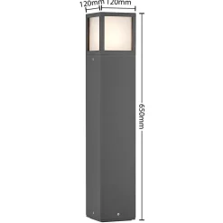 Lucande Dewari veilampe, E27, 65 cm, mørkegrå, IP54