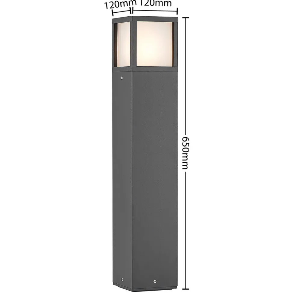 Lucande Dewari veilampe, E27, 65 cm, mørkegrå, IP54