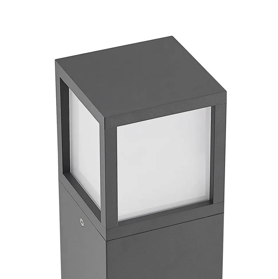 Lucande Dewari veilampe, E27, 65 cm, mørkegrå, IP54