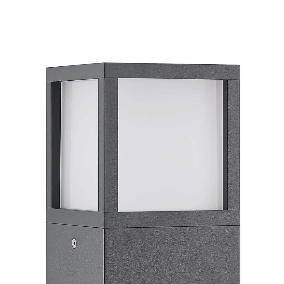 Lucande Dewari veilampe, E27, 65 cm, mørkegrå, IP54