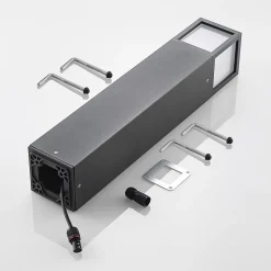 Lucande Dewari veilampe, E27, 65 cm, mørkegrå, IP54