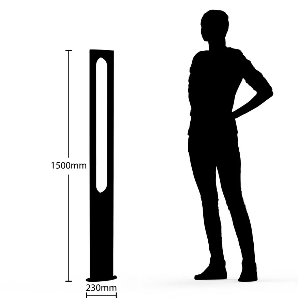 Lucande Dovino LED-lyktestolpe, 150 cm