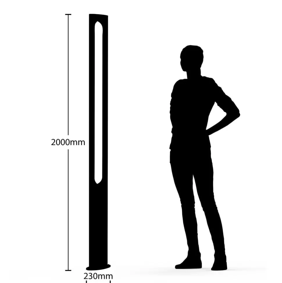 Lucande Dovino LED-lyktestolpe, 200 cm