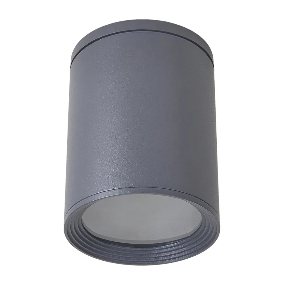 Lucande downlight Minna, antrasitt, 14 cm, IP54, E27