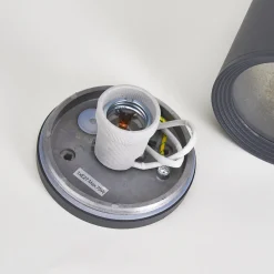 Lucande downlight Minna, antrasitt, 14 cm, IP54, E27