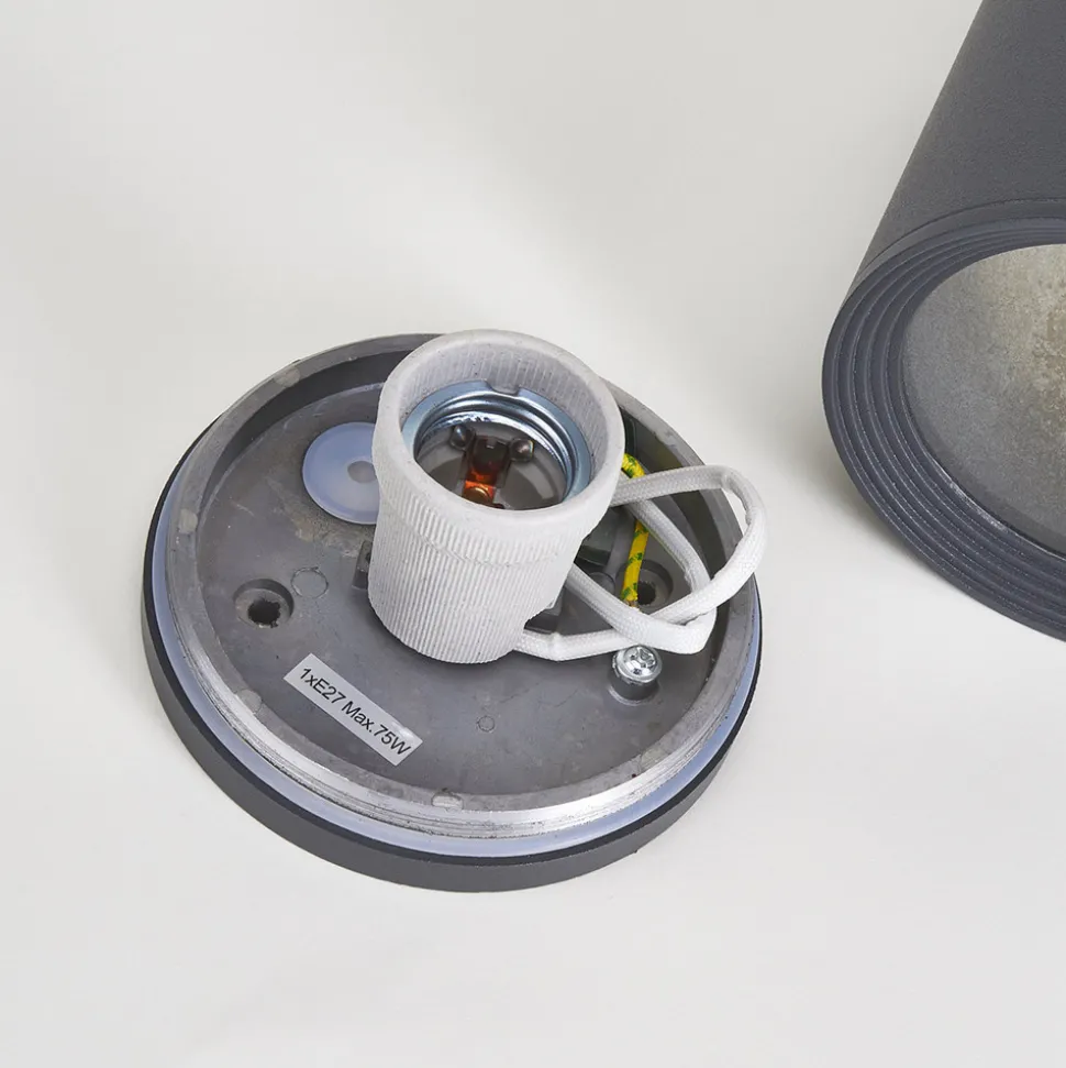 Lucande downlight Minna, antrasitt, 14 cm, IP54, E27