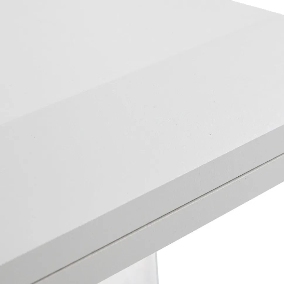 Lucande Dunia sokkellampe, hvit, metall, 24 cm, E27, IP54