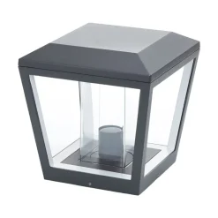 Lucande Dunia sokkellampe, antrasitt, metall, 24 cm, IP54