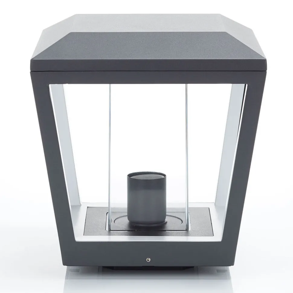 Lucande Dunia sokkellampe, antrasitt, metall, 24 cm, IP54