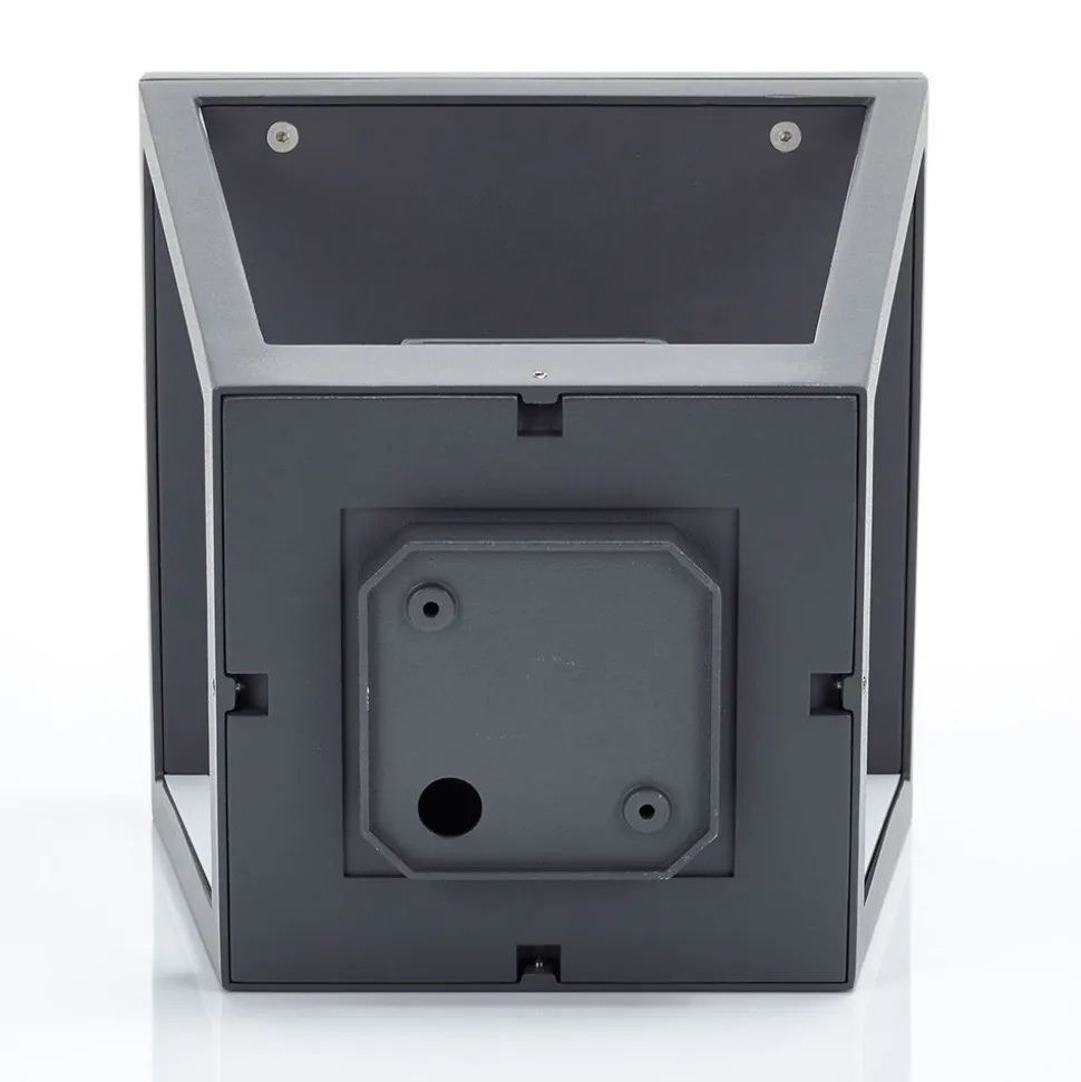 Lucande Dunia sokkellampe, antrasitt, metall, 24 cm, IP54