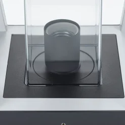 Lucande Dunia sokkellampe, antrasitt, metall, 24 cm, IP54