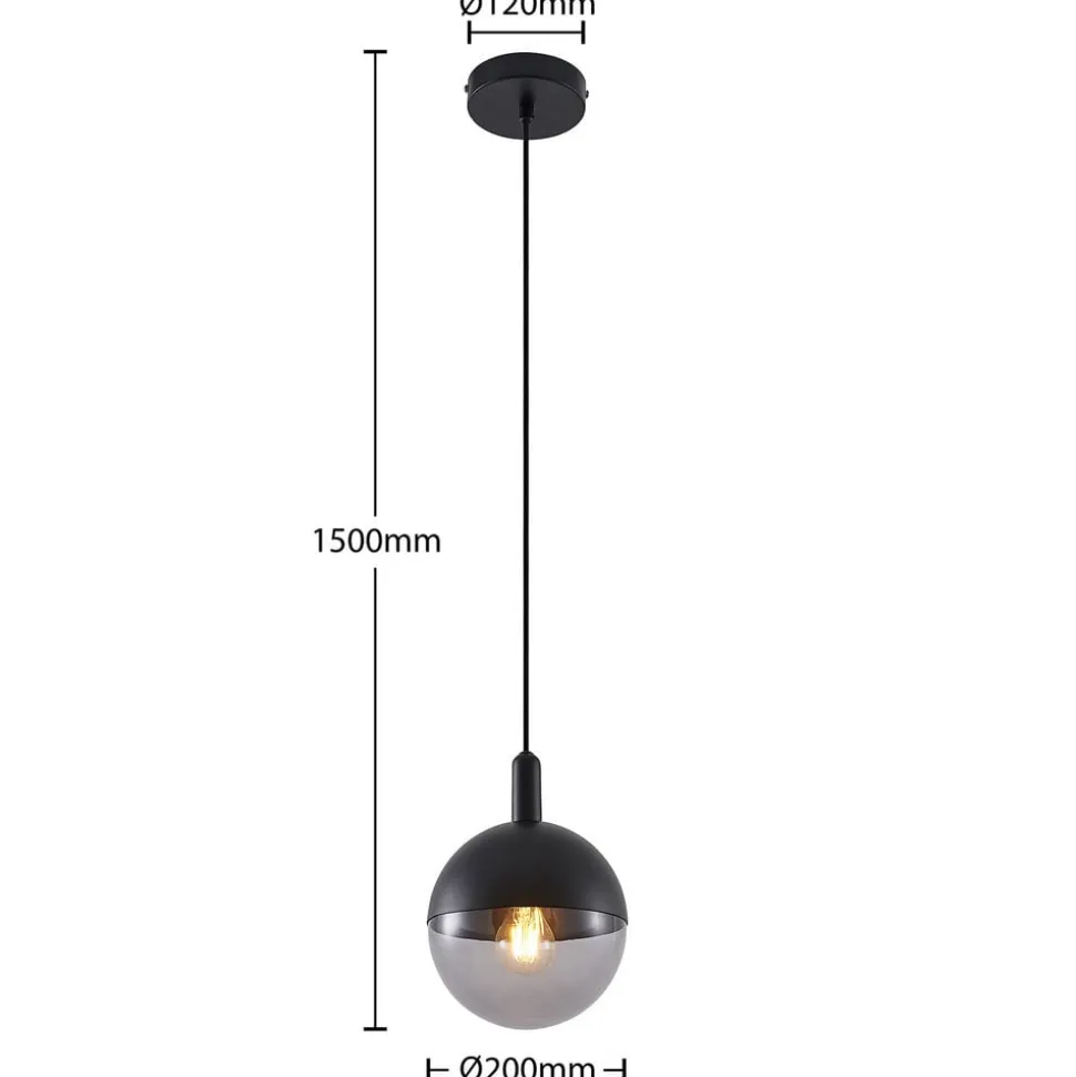 Lucande Dustian pendellampe, glasskule
