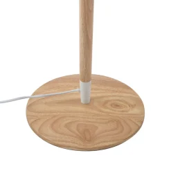 Lucande Ellorin gulvlampe, hvit, tre, Ø 47,5 cm, E27