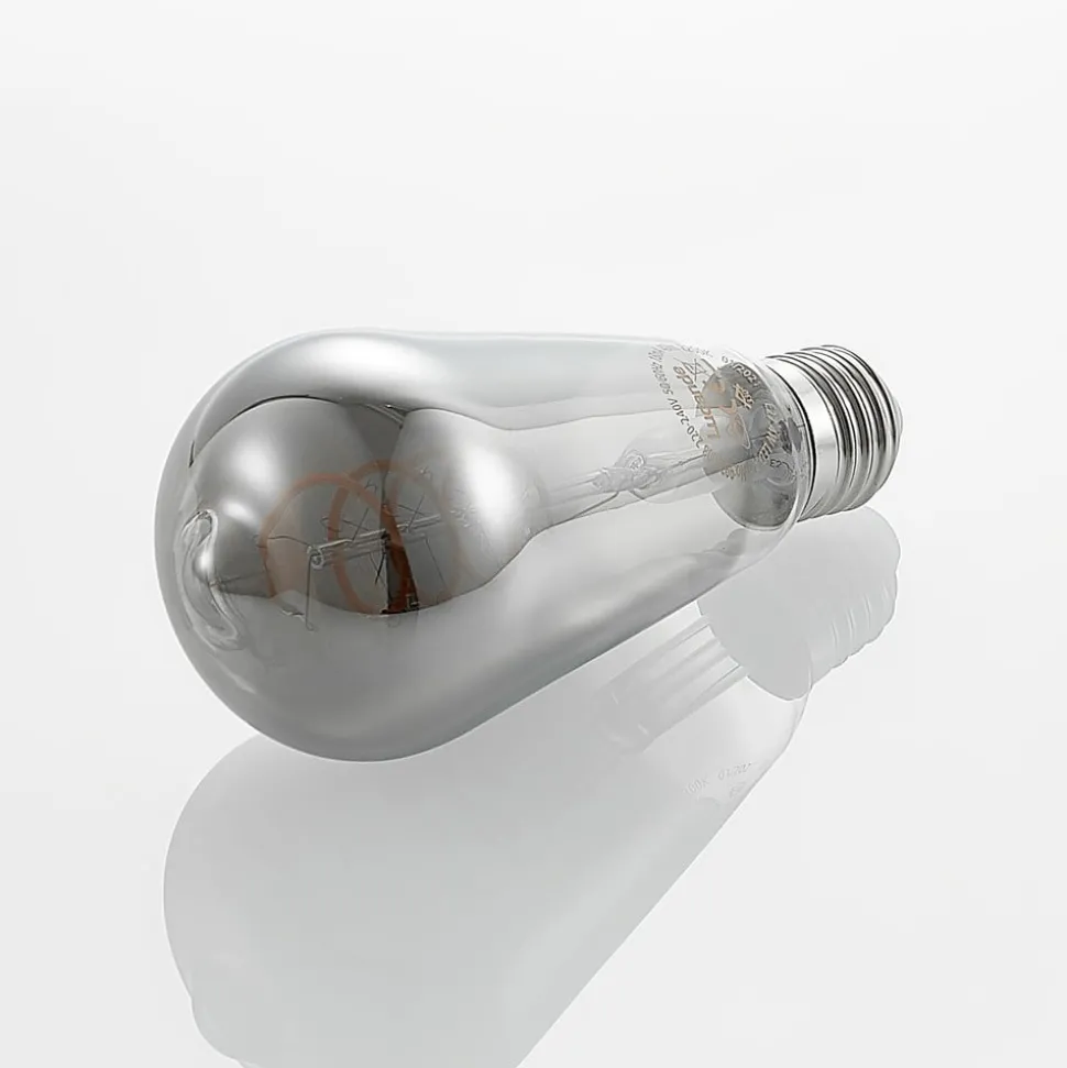 Lucande E27-pære ST64 4W 918 dimbar titan 2 stk