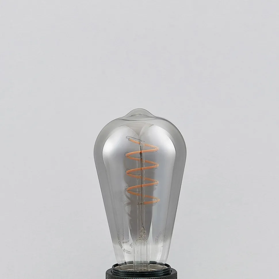 Lucande E27-pære ST64 4W 918 dimbar titan 2 stk