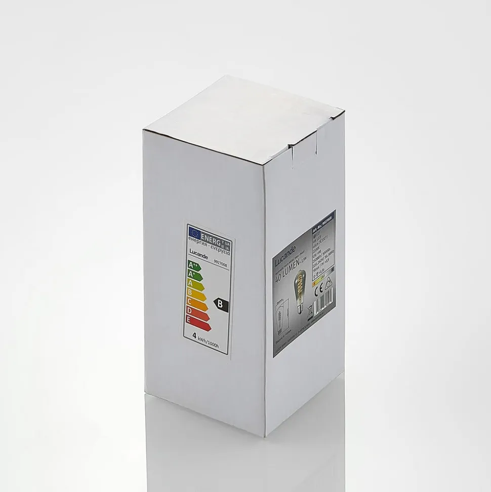 Lucande E27-pære ST64 4W 918 dimbar titan 2 stk