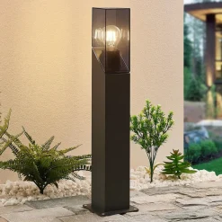 Lucande Fiola sokkellampe, 60 cm, antrasitt, IP54