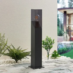 Lucande Fiola sokkellampe, 60 cm, antrasitt, IP54