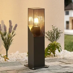 Lucande Fiola sokkellampe, 40 cm, antrasitt, IP54