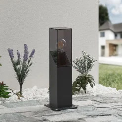 Lucande Fiola sokkellampe, 40 cm, antrasitt, IP54