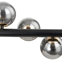 Lucande Gulvlampe Diborah, røykgrå, glass, 150 cm, G9